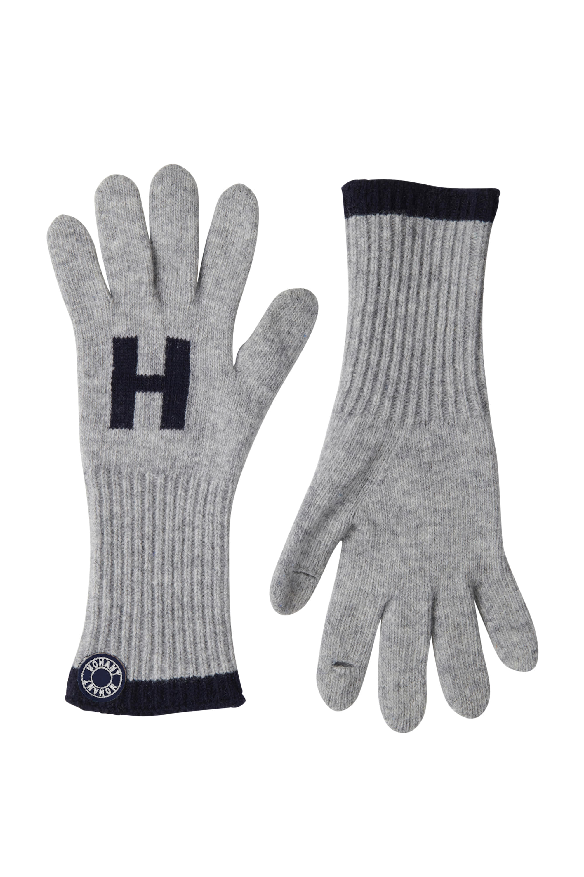 [CARRY OVER] LOGO PATCH KNIT GLOVES GRAY