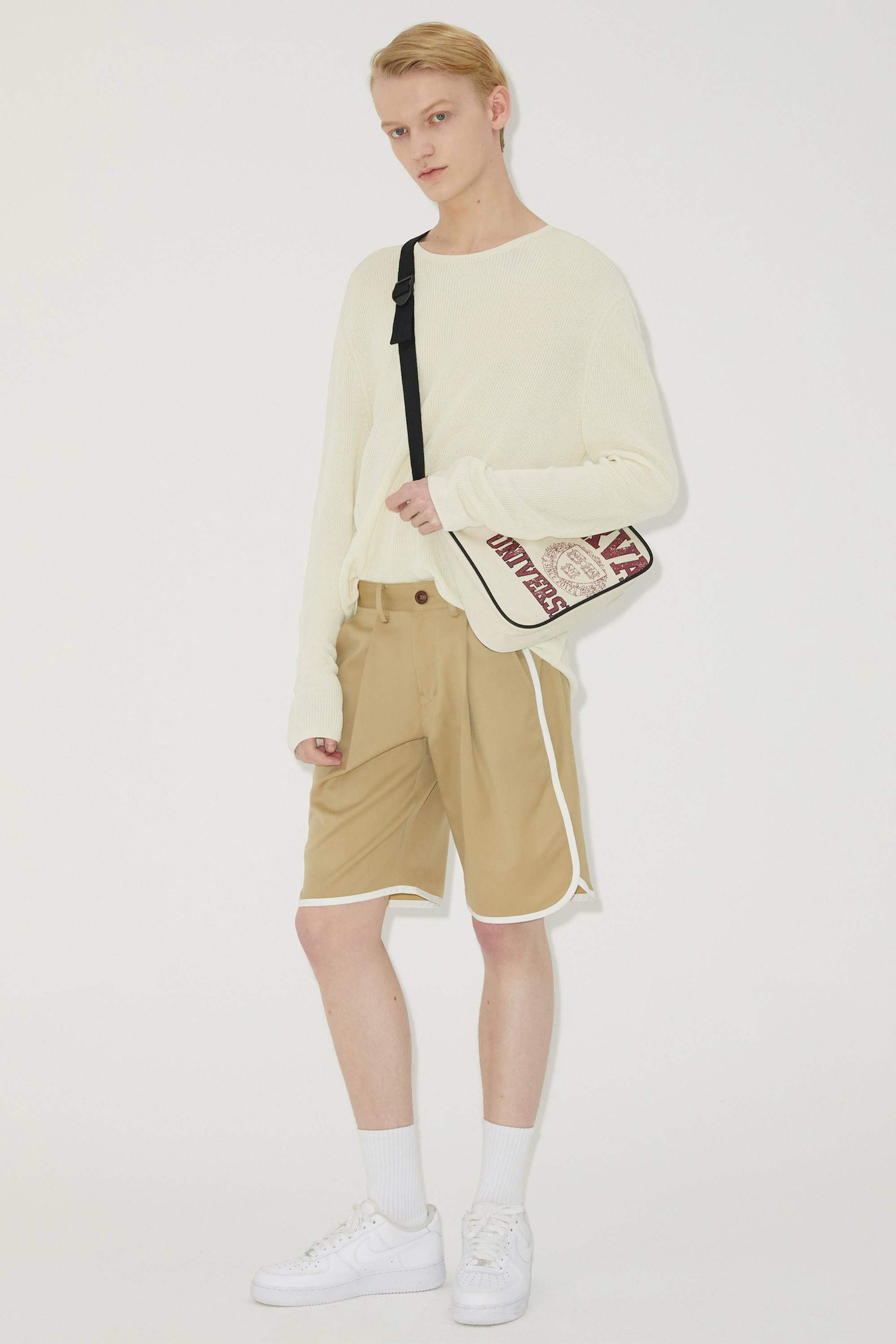 PIPING WOOL SHORTS BEIGE