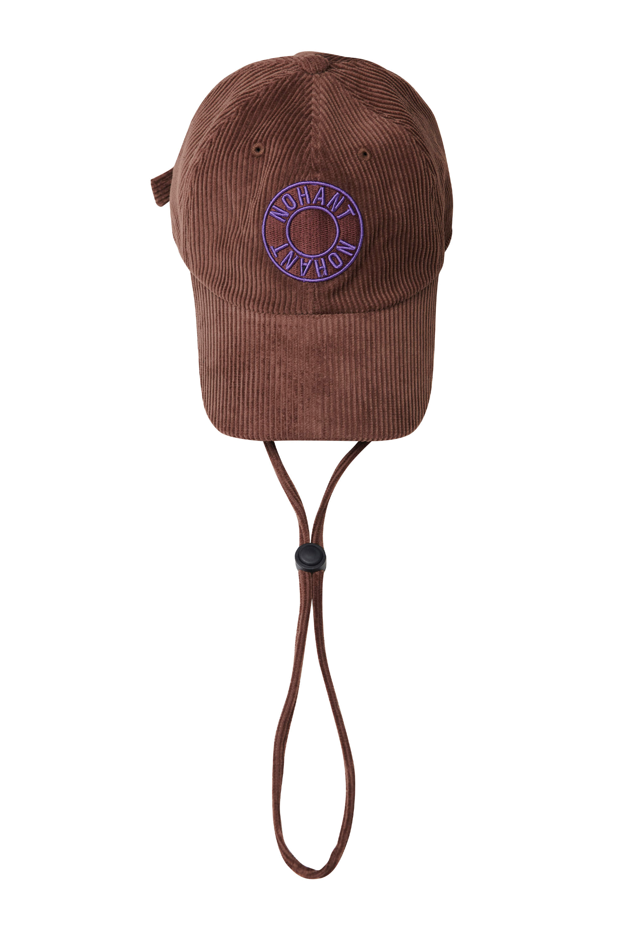 LOGO PATCH CHIN STRAP CORDUROY BALL CAP BROWN