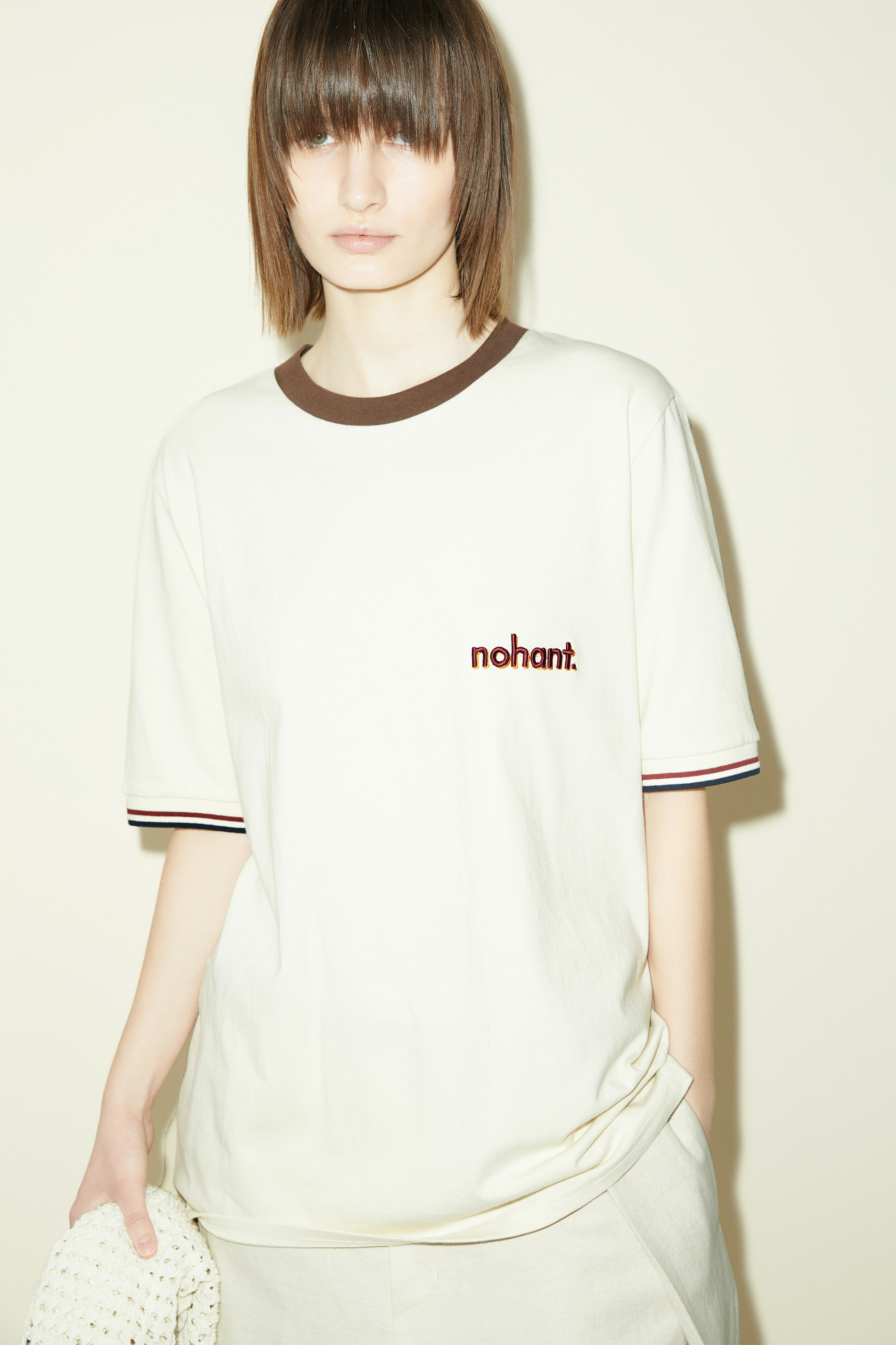 EMBROIDERY LOGO T SHIRT IVORY