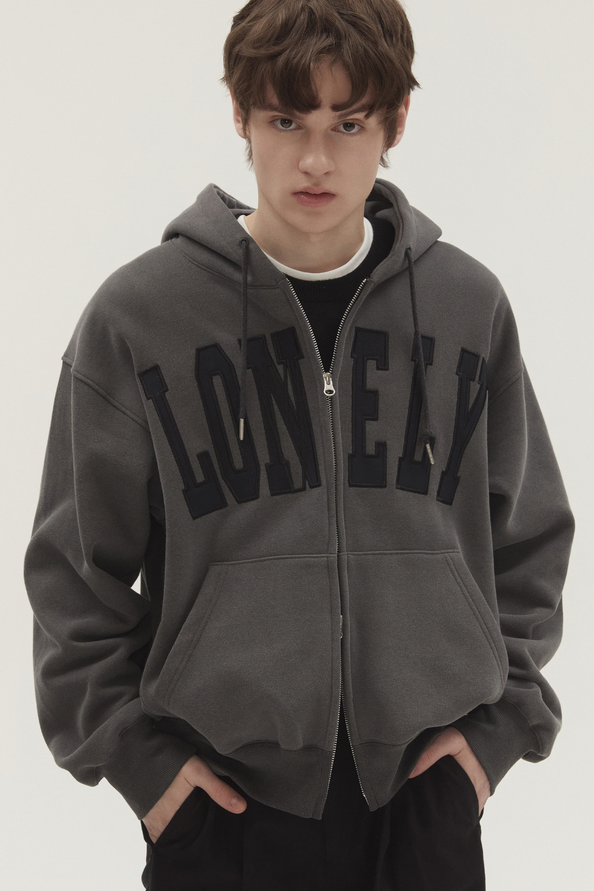 LONELY/LOVELY WASHED HOODIE ZIP-UP